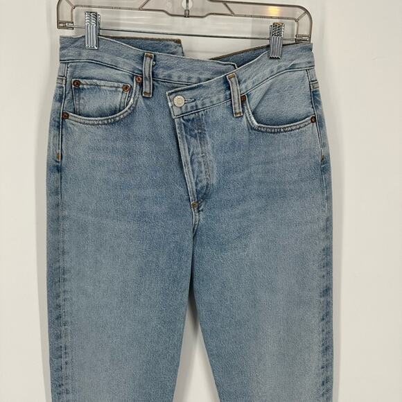 AGOLDE Criss Cross Straight Jeans in Dimension Size 26 Organic Cotton Raw Hem - Picture 5 of 14